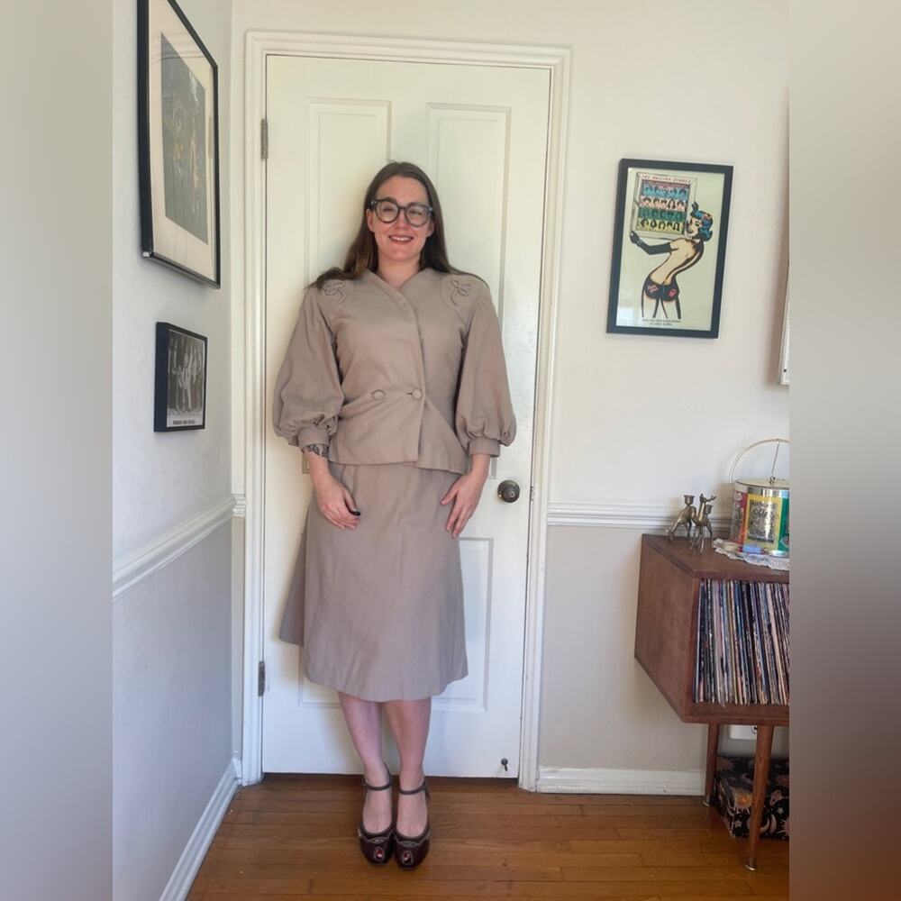 40s Vintage Wool Skirt Suit